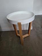 Leuk wit houten bijzettafel, 45 tot 60 cm, Minder dan 55 cm, Rond, Ophalen of Verzenden