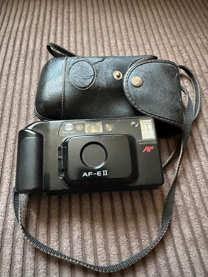 Minolta AF-E II Compact Camera met Tas, Audio, Tv en Foto, Fotocamera's Analoog, Gebruikt, Compact, Minolta, Ophalen of Verzenden