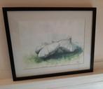 Ingelijste aquarel stilleven, Antiek en Kunst, Kunst | Schilderijen | Klassiek, Ophalen of Verzenden