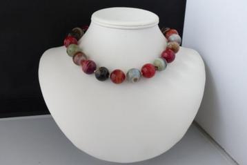 AGAAT (18 mm gefacetteerd) ketting/oorhanger-set beschikbaar voor biedingen