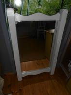 grote spiegel met grijs houten lijst, Ophalen, 100 tot 150 cm, Zo goed als nieuw, Overige vormen