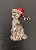 Vintage vrolijke kerstkat met belletje aan muts, Hobby en Vrije tijd, Ophalen of Verzenden, Zo goed als nieuw, Borduurpakket