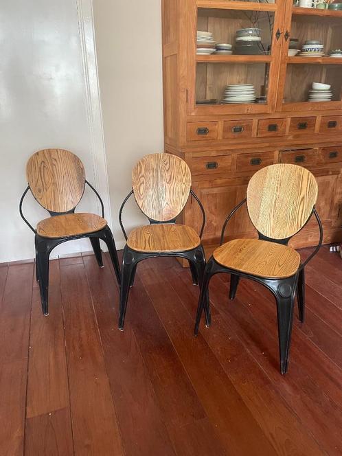 3 stoelen van Nederlands design Zuiver, Huis en Inrichting, Stoelen, Gebruikt, Drie, Hout, Metaal, Overige kleuren, Ophalen