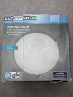 Nieuw in doos plafondlamp met gesatineerde, glazen schaal, Huis en Inrichting, Lampen | Plafondlampen, Ophalen of Verzenden, Nieuw