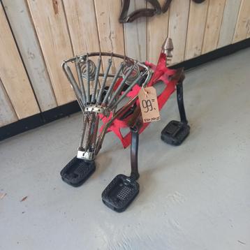 Metalen hond - grasmaaier - fiets - upcycling - metal art beschikbaar voor biedingen
