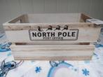nieuw houten kist North Pole post office (38x23x20 cm), Diversen, Kerst, Ophalen of Verzenden, Nieuw
