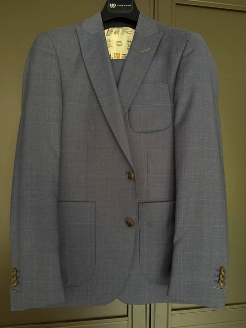 Maatwerk kostuum - maat 46 blauw met ruit, Kleding | Heren, Kostuums en Colberts, Zo goed als nieuw, Maat 46 (S) of kleiner, Blauw