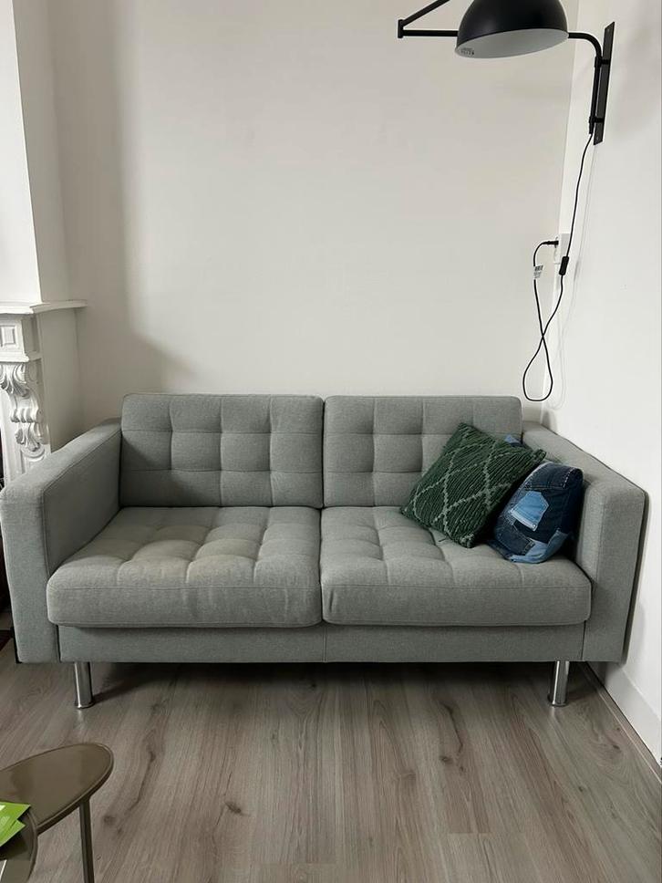 LANDSKRONA 2-zitsbank lichtgroen, Huis en Inrichting, Banken | Bankstellen, Zo goed als nieuw, Rechte bank, Tweepersoons, 150 tot 200 cm