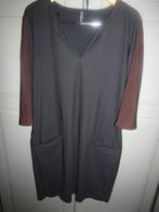 G652 ZOSO mt XXL jurk travelstof zwart bruin, Kleding | Dames, Verzenden, Zwart, Maat 46/48 (XL) of groter, Zo goed als nieuw