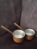 Set koperen steelpannetjes,stoer brocante ,patina,landelijk, Ophalen of Verzenden