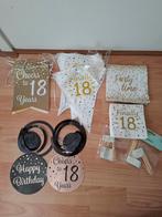 Feestartikelen 18 jaar slingers, prikkers,servetten, Ophalen of Verzenden, Gebruikt, Versiering, Verjaardag