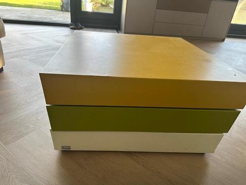 salontafel, Huis en Inrichting, Tafels | Salontafels, Gebruikt, Minder dan 50 cm, 50 tot 100 cm, 100 tot 150 cm, Vierkant, Overige houtsoorten