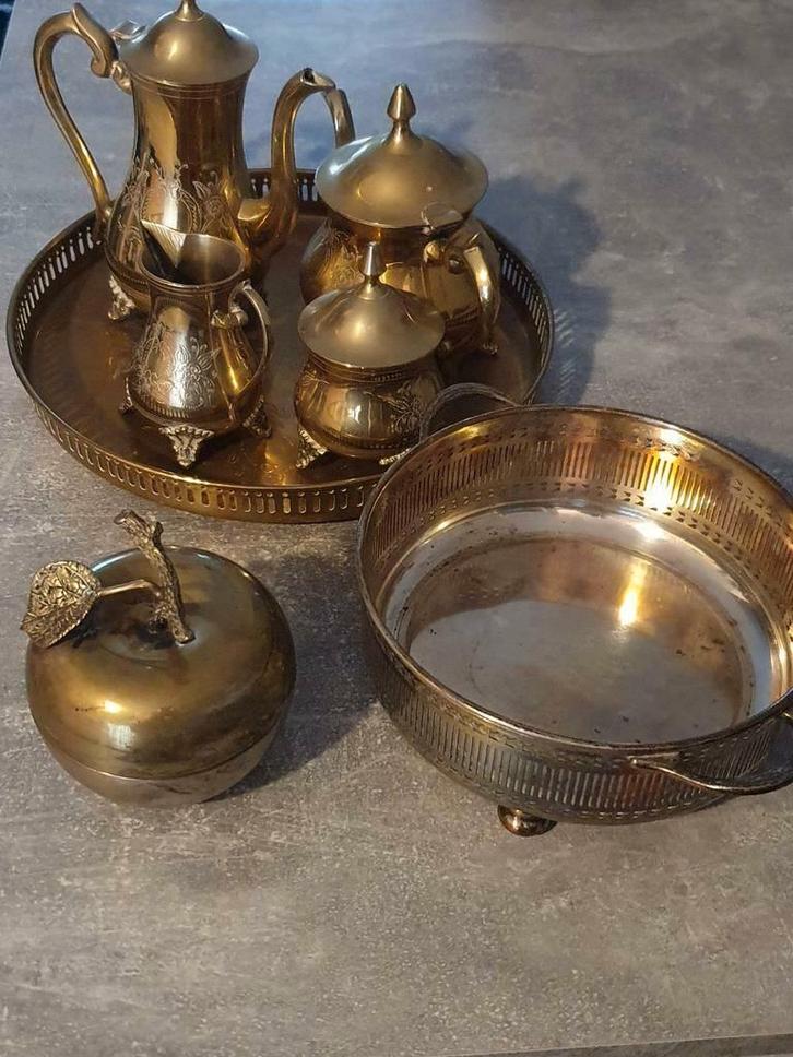 Mooi Partij verzilverde spullen - Divers verzilver antiek, Antiek en Kunst, Curiosa en Brocante, Verzenden