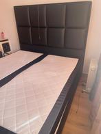 Zwart bed met hoofdbord, Gebruikt, Zwart, Tweepersoons, Ophalen of Verzenden