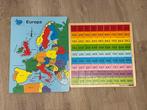 Houten Europa Puzzel & Tafels Puzzel - Educatief!, Ophalen, Meer dan 50 stukjes, Zo goed als nieuw, Van hout