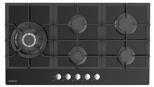 Nieuwe Inventum IKG9023WGGL/2 90 cm breed gaskookplaat, Witgoed en Apparatuur, Kookplaten, Nieuw, Inbouw, Gas, 5 kookzones of meer