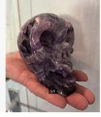 XL Amethist Chevron Schedel, Scull, 1,2 kilo, 12 x 10 x 8 cm, Sieraden, Tassen en Uiterlijk, Edelstenen, Nieuw, Ophalen of Verzenden