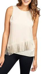 Joseph Ribkoff chique beige tuniek met franjes mt 36/S KOOPJ
