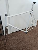 Stalen raceframe 59cm incl balhoofd, zadelpen & trapaslagers, Ophalen, Gebruikt, Racefiets, Frame