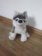 Global Pluche Toys wit grijs gemèleerd Siberische Husky hond, Ophalen of Verzenden, Nieuw, Hond