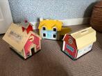 Drie vintage Fisher Price school / huisjes te koop!, Ophalen, Gebruikt