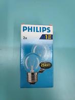 2x Philips 25W E27 nieuw, Minder dan 30 watt, Gloeilamp, Nieuw, E27 (groot)