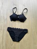 Zwarte bikini van Hunkemöller top maat 80D en broek maat S, Verzenden, Zwart, Zo goed als nieuw, Bikini