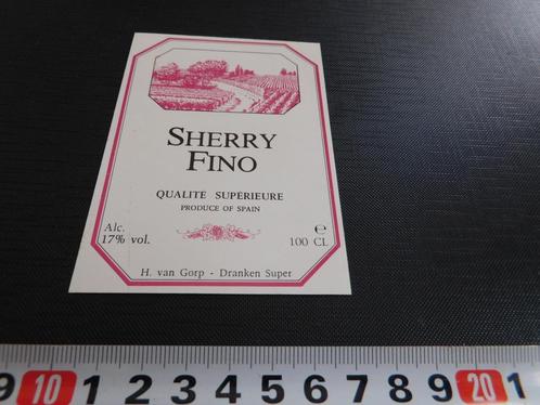 sticker H. van Gorp Sherry Fino, Verzamelen, Stickers, Zo goed als nieuw, Bedrijf of Vereniging, Ophalen