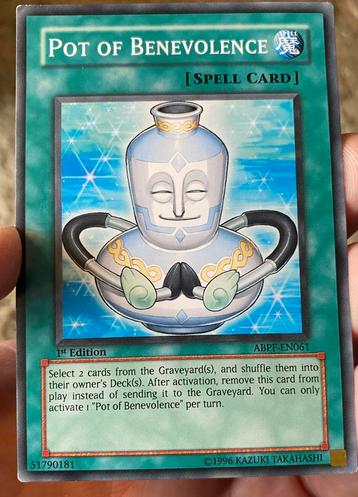 Yu-Gi-Oh! Pot of  Benevolence ABPF 1st Edition ! beschikbaar voor biedingen