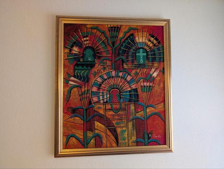 Schilderij van B. Long uit de 90-er jaren, Antiek en Kunst, Kunst | Schilderijen | Abstract, Ophalen