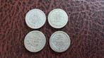 4 Kwartjes Wilhelmina: 1928, 1939, 1941, 1943 zilver, Zilver, 25 cent, Ophalen of Verzenden, Koningin Wilhelmina