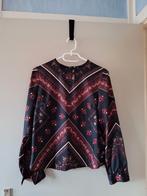 Mooie blouse met bloemenprint - Maat S, Ophalen of Verzenden, Gedragen, Maat 36 (S), Zwart