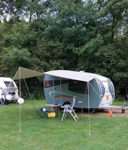 Dethleffs Campy lichtgewicht caravan, Caravans en Kamperen, Caravans, Particulier, tot en met 2, 500 - 750 kg, Treinzit, Dethleffs
