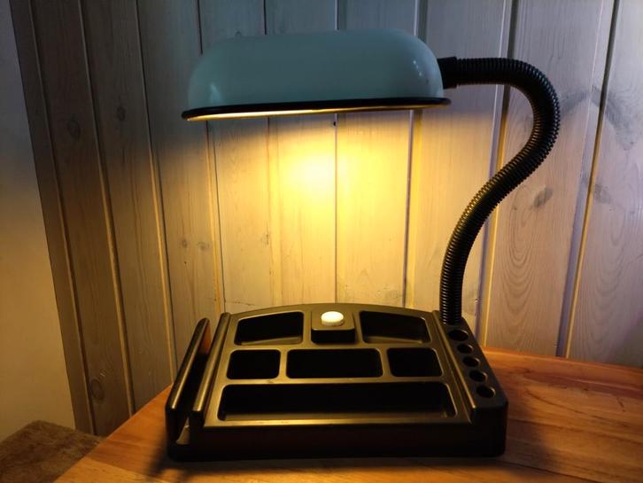 Gooseneck Bureaulamp met Pennenbak, Huis en Inrichting, Lampen | Tafellampen, Gebruikt, Minder dan 50 cm, Kunststof, Metaal, Ophalen of Verzenden