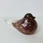 Italiaanse Murano glas met bladgoud vogel, Ophalen of Verzenden