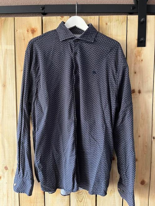 Vanguard herenoverhemd – maat XXL – donkerblauw, Kleding | Heren, Overhemden, Zo goed als nieuw, Overige halswijdtes, Blauw, Verzenden