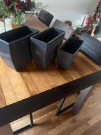 Set van 3 bruin geglazuurde sierpotten, Ophalen, Gebruikt, Binnen, Minder dan 40 cm