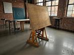 vintage houten tekentafel / architectentafel, Ophalen, Gebruikt, Minder dan 130 cm
