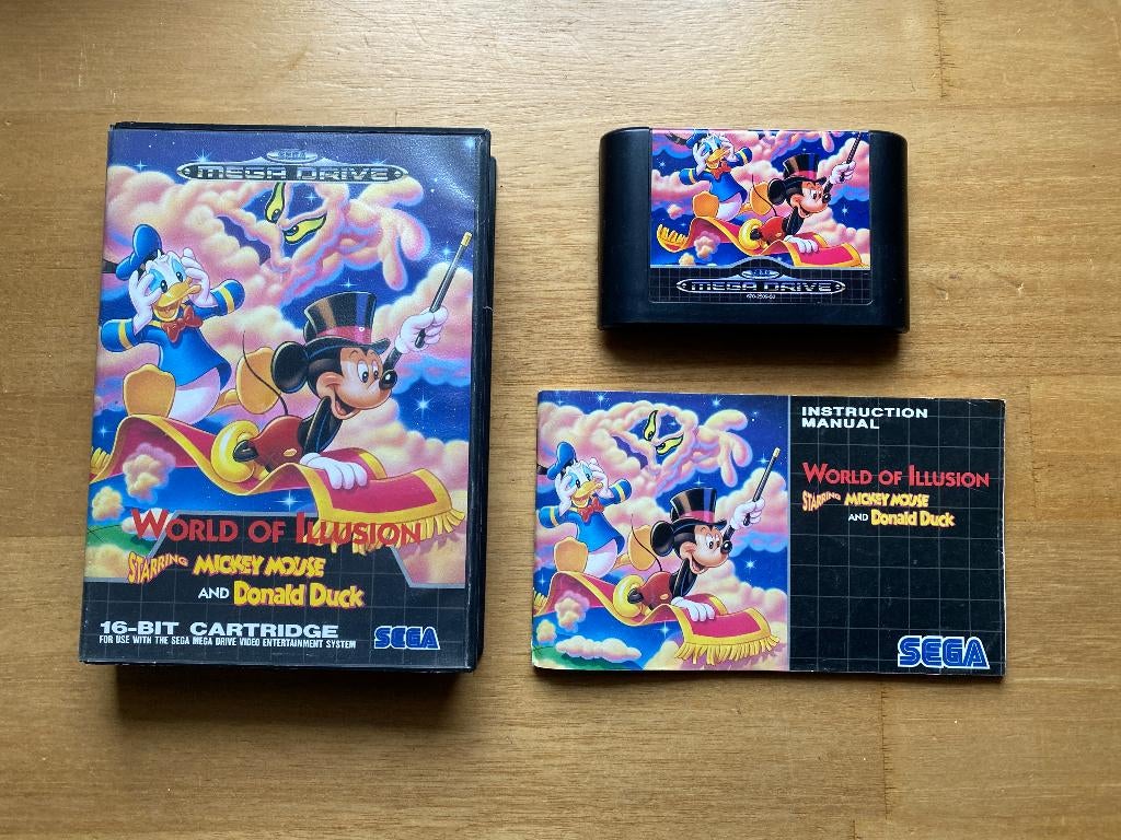 World of illusion sega mega drive, Spelcomputers en Games, Games | Sega, 1 speler, Racen en Vliegen, Ophalen of Verzenden, Zo goed als nieuw