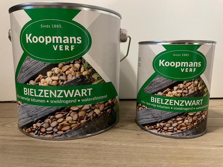Bielzenzwart, Doe-het-zelf en Verbouw, Verf, Beits en Lak, Nieuw, Beits, Minder dan 5 liter, Zwart, Ophalen