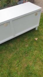TV kast - Wit met 2 lades 120x40x49h, Ophalen, 100 tot 150 cm, Zo goed als nieuw, Minder dan 100 cm