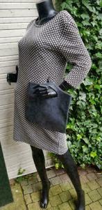 F293 MUZO handtas / mini shopper blauwgrijs kunstleder, Ophalen of Verzenden, -, -, -