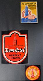 3 reclame etiketten met Domtoren, Verzamelen, Ophalen of Verzenden, Gebruikt, Overige typen