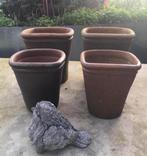 Oud Hollandse terracotta kwaliteit jaren’60 bloempotten set, Tuin en Terras, Zo goed als nieuw, Minder dan 40 cm, Overige vormen