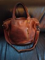 Prachtige leren handtas schoudertas., Sieraden, Tassen en Uiterlijk, Tassen | Damestassen, Ophalen, Zo goed als nieuw, Bruin, Handtas