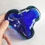 Vintage Murano glas asbak prachtige blauw tinten, Gebruikt, Ophalen of Verzenden, Asbak