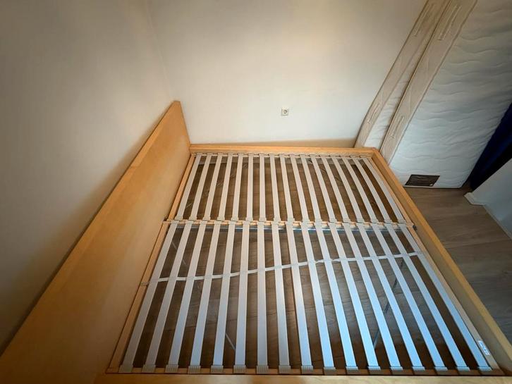 Ikea Malm Bedframe incl. lattenbodem, Huis en Inrichting, Slaapkamer | Bedden, Gebruikt, Tweepersoons, 180 cm, 200 cm, Hout, Beige