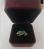 9CT gold and turquoise ring, Ophalen of Verzenden, Zo goed als nieuw, Dame, Goud