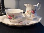 Royal Albert Moss Rose Suikerpot & Melkkan op Plateau, Antiek en Kunst, Ophalen of Verzenden