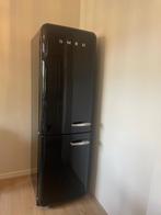 Smeg koelkast zwart met apart vriesvak 3 lades, Witgoed en Apparatuur, Ophalen, Gebruikt, 200 liter of meer, 60 cm of meer